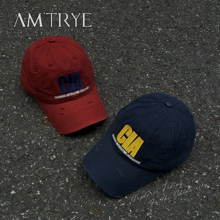 AMTRYE 美式字母棒球帽男款宽帽檐大头显脸小男生百搭鸭舌帽子男