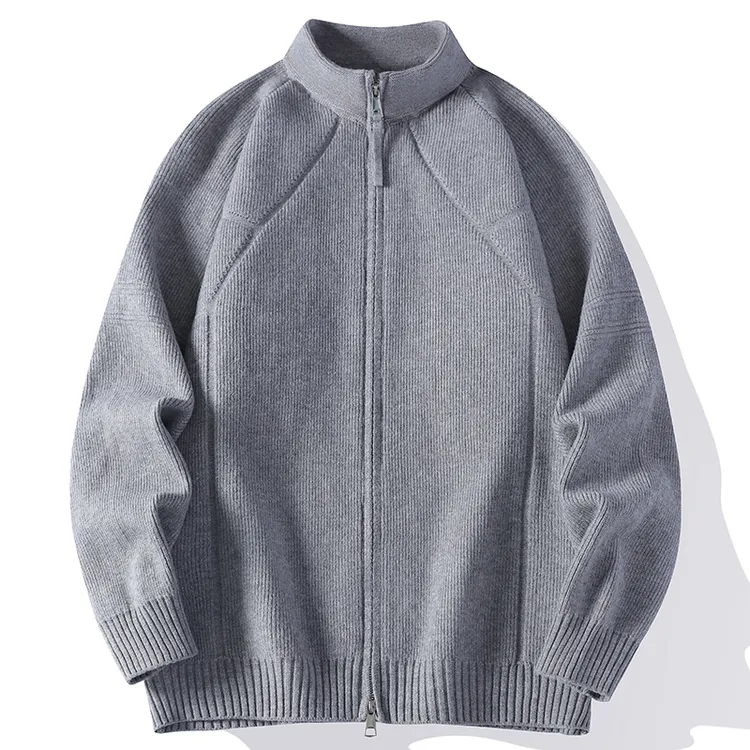 维麦帕通WENMAPAETON立领针织开衫男士秋冬季加厚线衣夹克毛衣