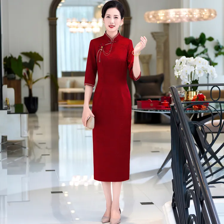 2025新款秋季喜妈妈婚宴高档旗袍高级感喜婆婆结婚婚宴装高贵年轻