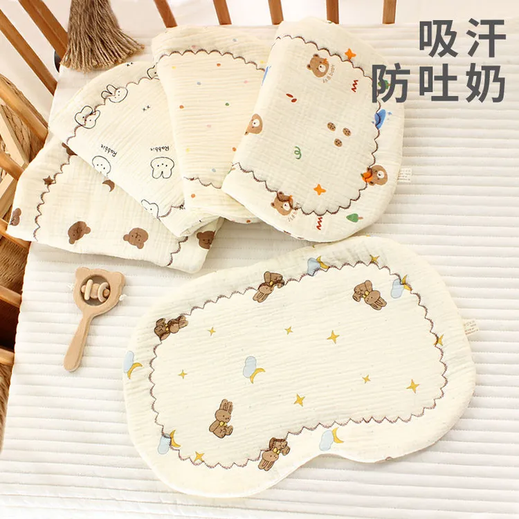 纱布云片枕-母婴标准-吸汗防吐奶柔软新生儿透气双面亲肤薄款