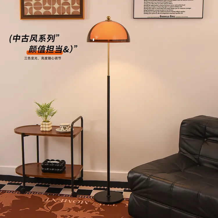中古风立式落地灯轻奢高级客厅卧室沙发旁边书房护眼地台灯氛围感