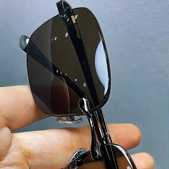 时尚无框茶色东海水晶石太阳镜男士高清防紫外线开车钓鱼墨镜