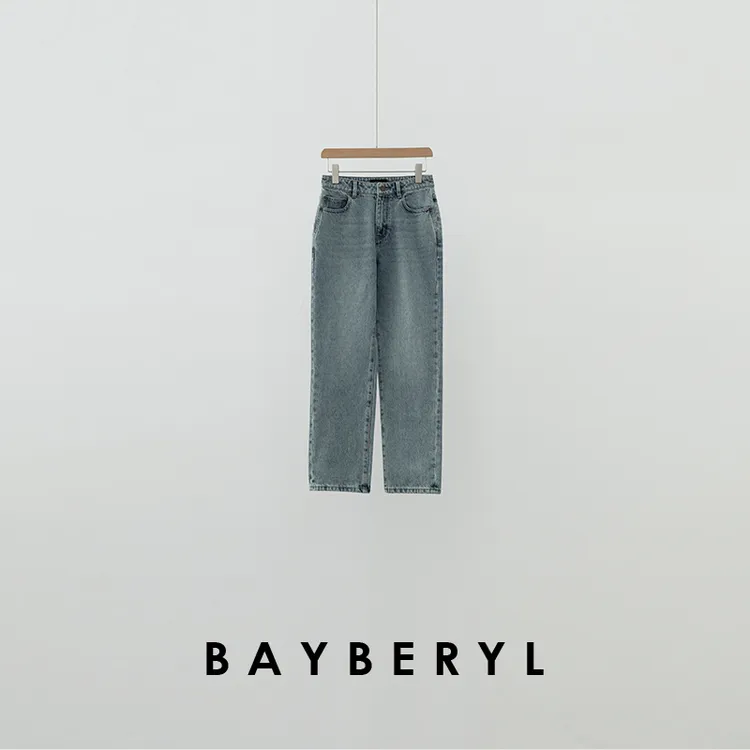 BAYBERYL老贝贵族牛仔*ber水洗直筒百搭25春牛仔裤 NZK4K1610