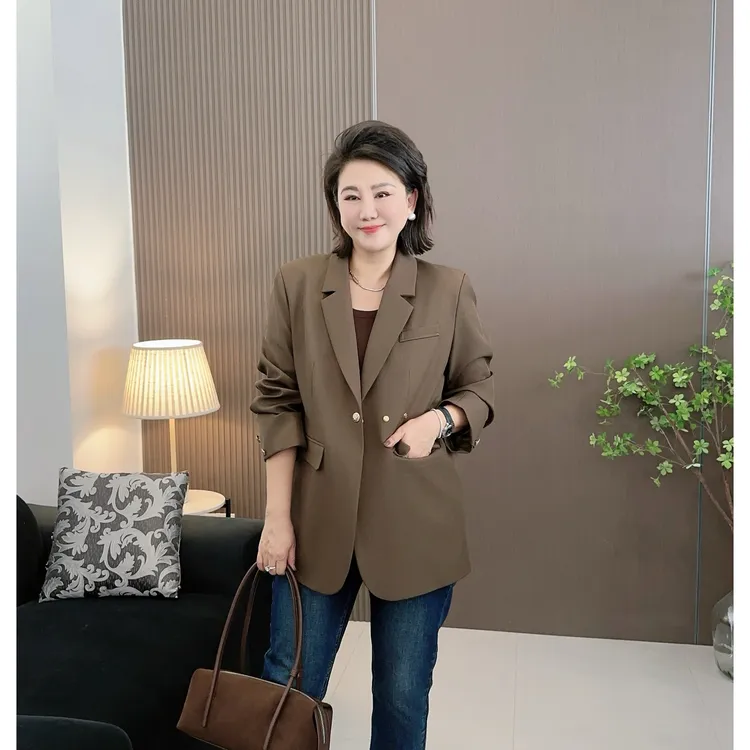 微胖女装【反转巴黎】西装设计款高级感复古五金扣西服外套20811