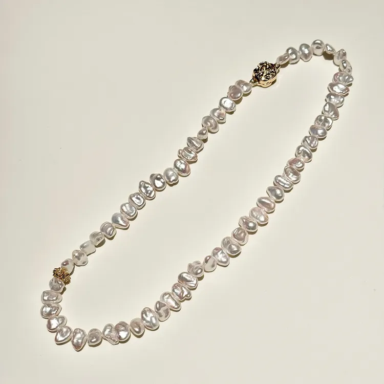 Zing法式复古气质炫彩天然巴洛克异形珍珠项链轻奢小众设计锁骨链