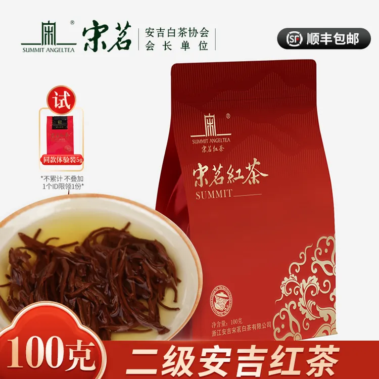 2025宋茗二级安吉红茶春茶100克袋装简装实惠