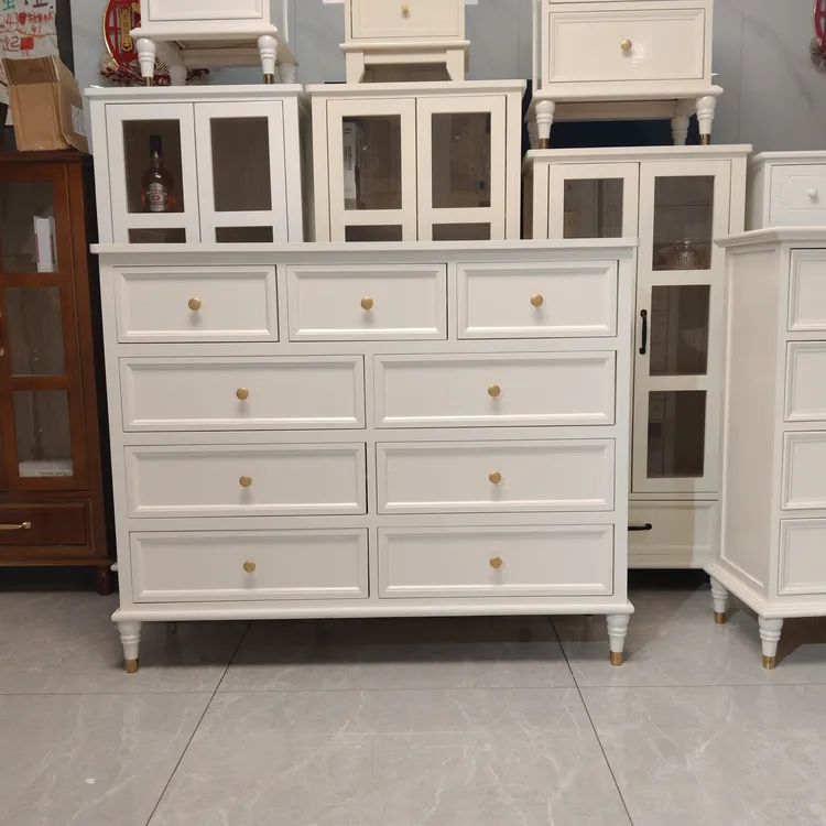 全实木收纳柜轻奢卧室抽屉式大容量客厅靠墙法式斗柜家用五斗柜