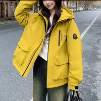 韩系工装风连帽短款外套2513