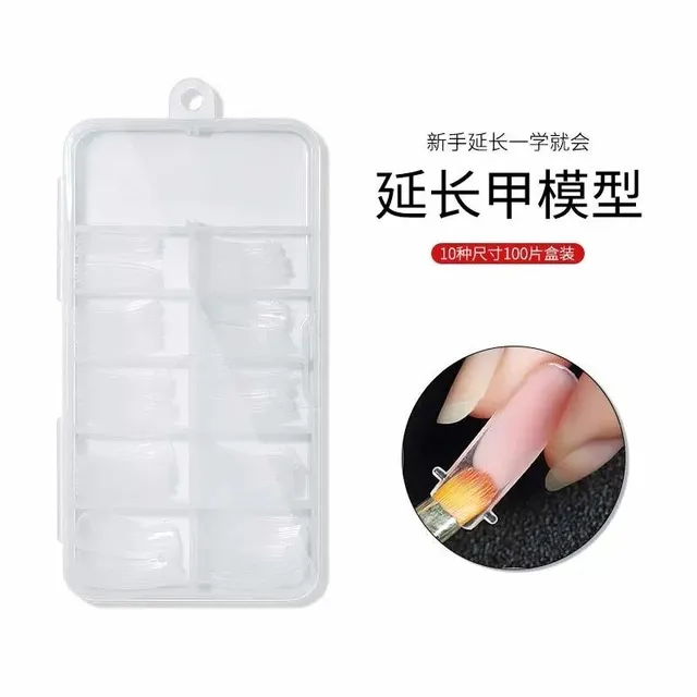 透明免纸托无痛水晶指甲模快速光疗延长胶甲膜美甲店专用工具套装