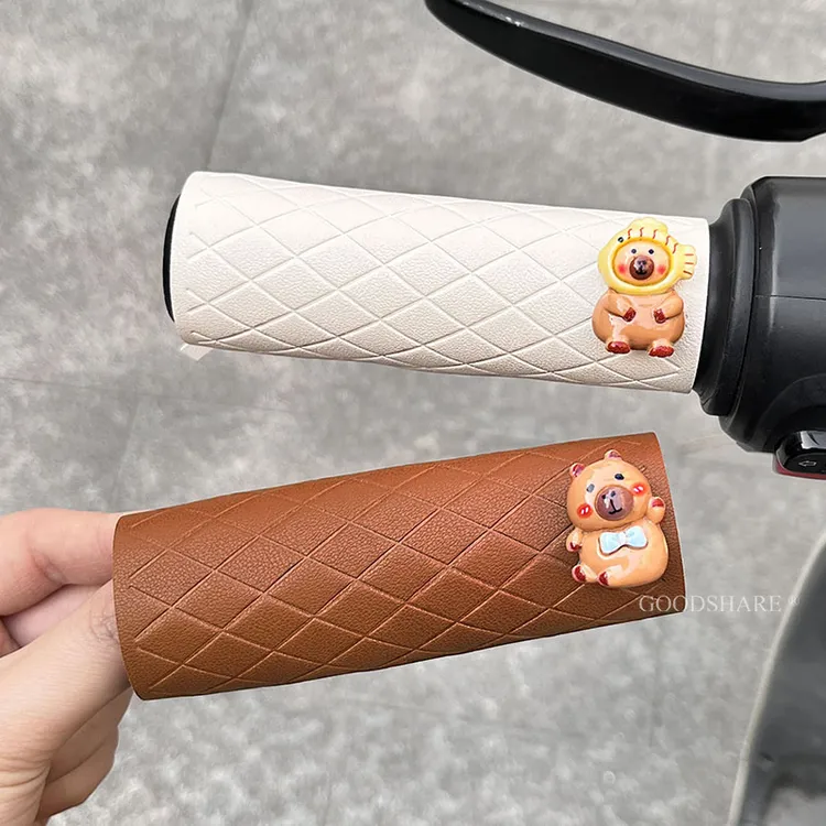 电动车车把套复古绑带车柄套可爱卡通卡皮巴拉电瓶车手把套防滑