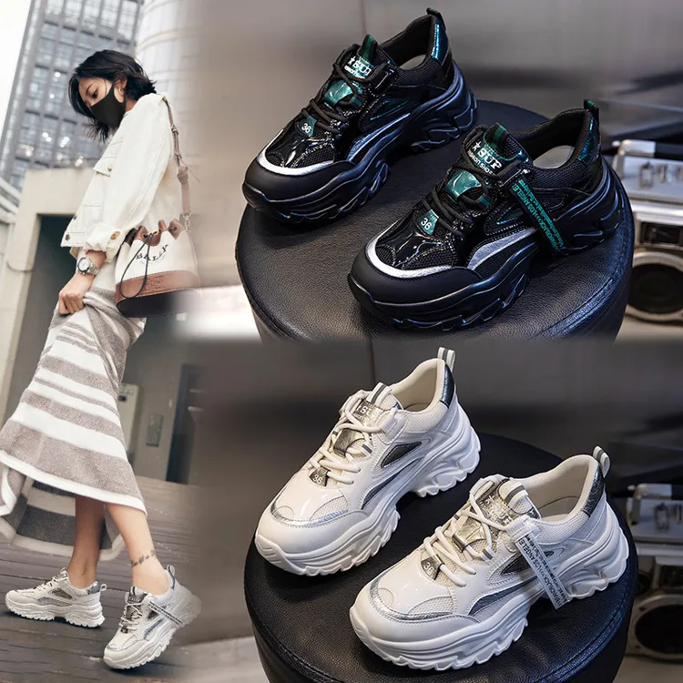 运动鞋女春季2026新款休闲鞋厚底百搭女鞋跑步浅口老爹鞋女潮