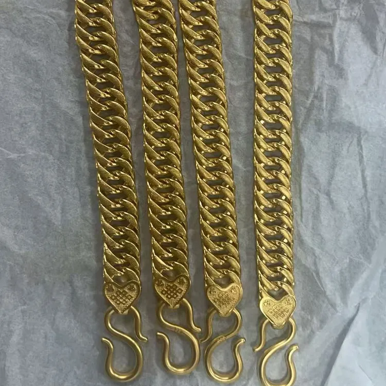 铜合金亚克力项链  金色男女通用民族风不掉色的手链