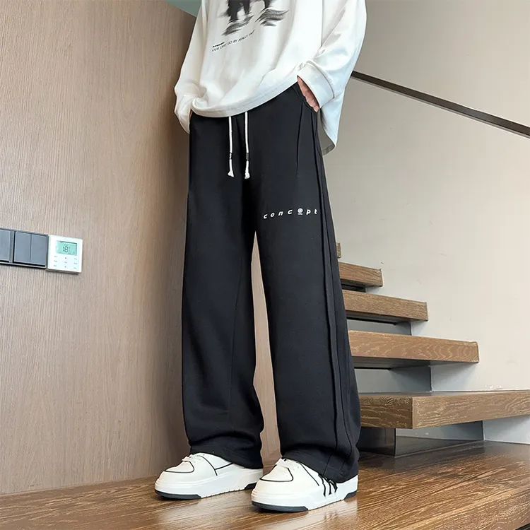 秋季裤子男潮流宽松直筒裤加肥加大码休闲裤200-300斤学生运动裤