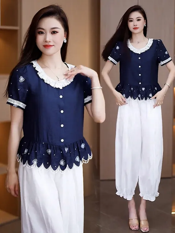 时尚套装裙女2025夏新款时髦洋气设计感冰丝针织上衣半身裙两件套
