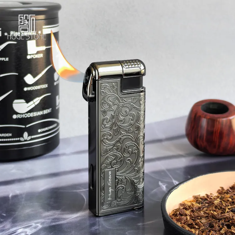 磐石烟斗专用打火机斜火电子防风耐用抽斗点火器带压棒烟斗配件