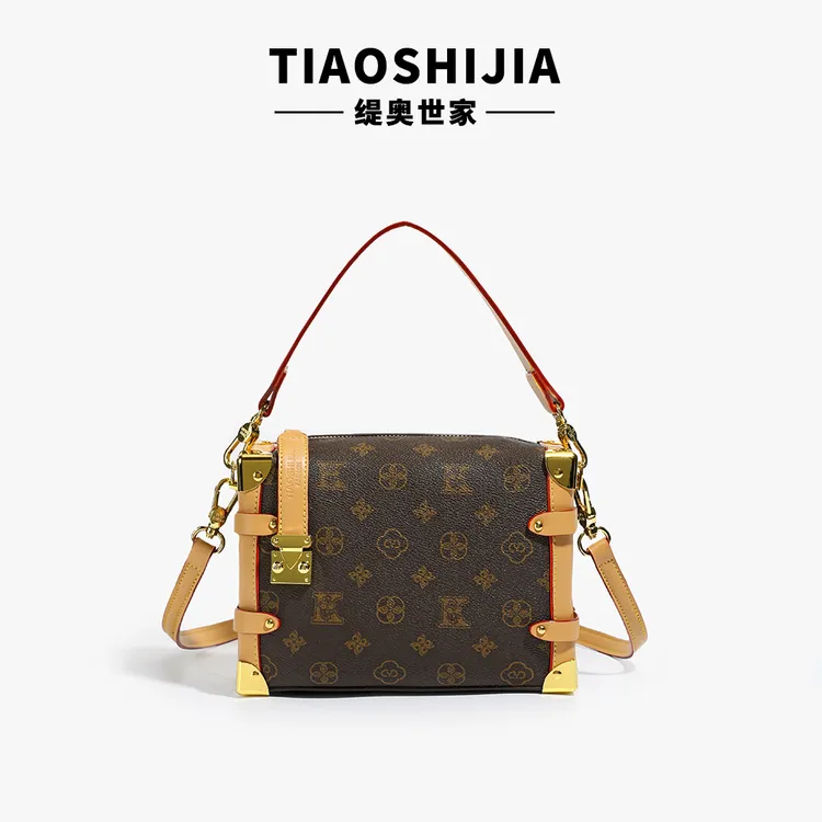 通勤斜挎包包女士2025新款复古轻奢小众高级大容量百搭单肩盒子包