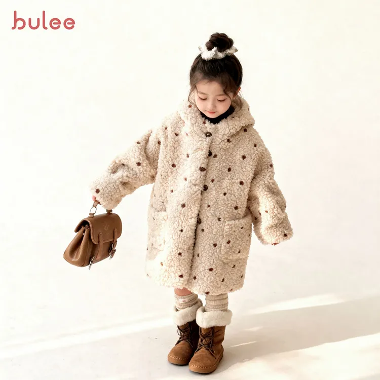 女童冬季外套长款连帽大衣保暖可爱洋气百搭加绒加厚秋冬学院风