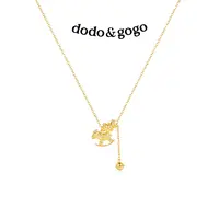 DODOGOGO 合金项链 木马金属圆环项链气质轻奢时尚百搭休闲锁骨链