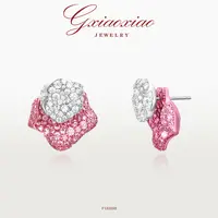 G XIAOXIAO 镀K金【七夕限定】轻奢高级浪漫百搭双色花瓣耳环F16H98