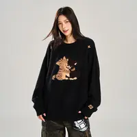 NSTNEW START发芽计划拥抱猫毛绒提花慵懒感宽松百搭毛衣针织上衣