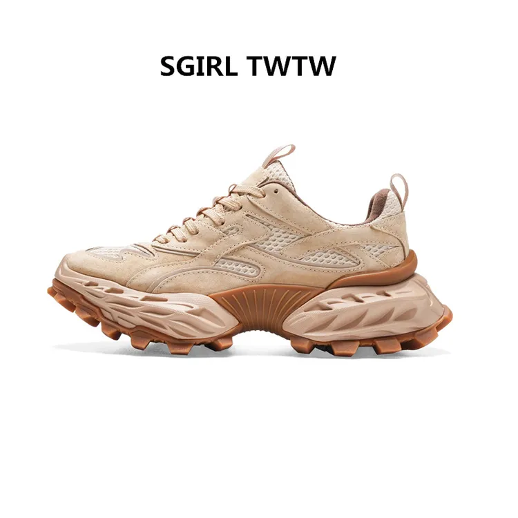 SGIRL TWTW新款真皮厚底百搭老爹鞋防滑透气时尚休闲鞋单鞋女鞋潮