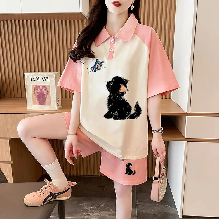 夏装盐系少年感休闲运动套装美式夏季洋气ins风运动时尚少女减龄