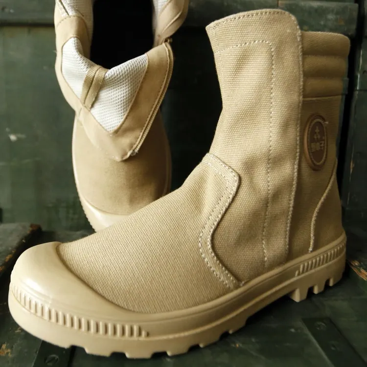 野小子春秋款高帮帆布鞋脚蹬拉链防沙马丁透气男士耐磨司机劳保鞋