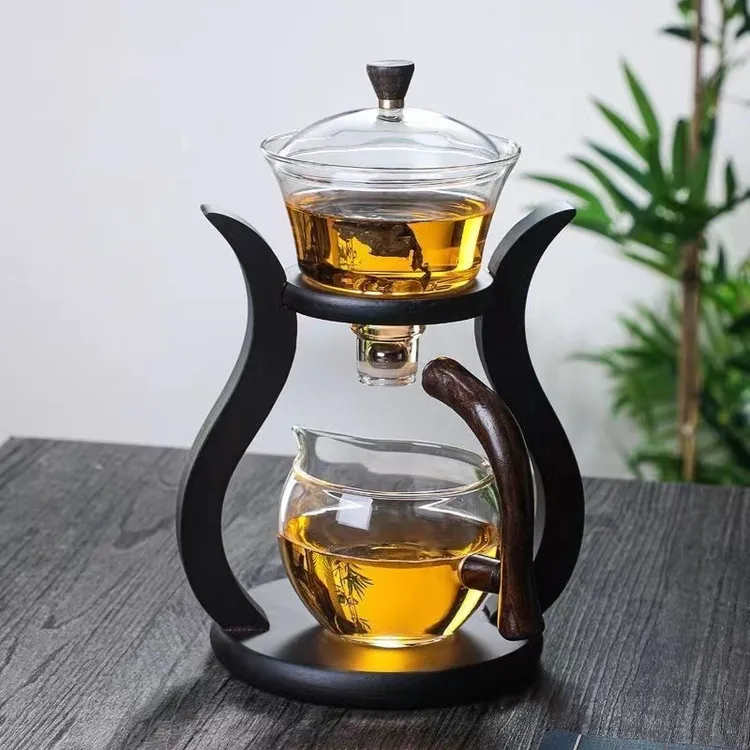 耐热高档自动磁吸壶感应出水玻璃茶具套装懒人茶具泡茶器