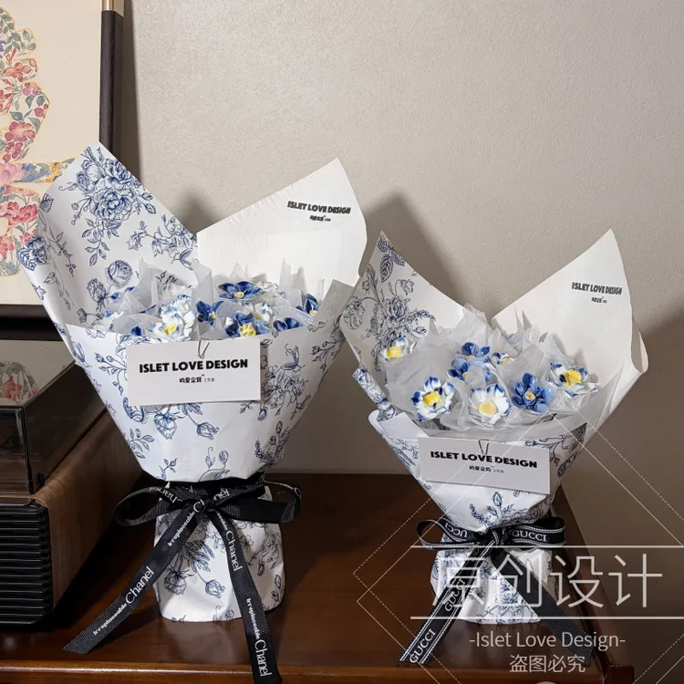 【原创限定陶瓷花】景德镇青花瓷国风创意花束生日礼物花束毕业花束