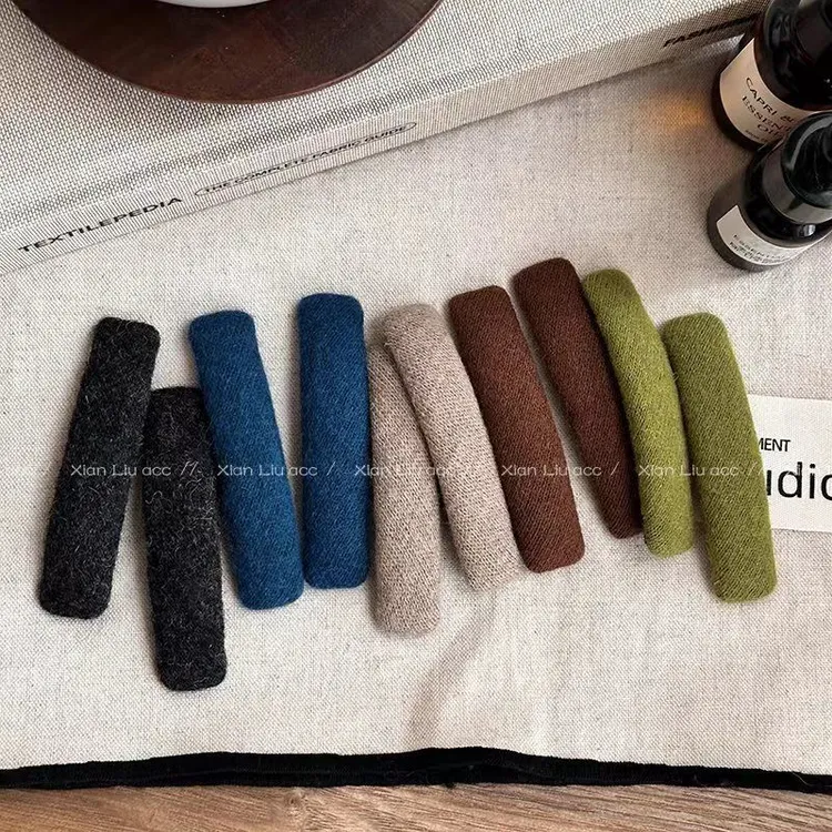 彩色毛呢植绒BB夹前额无痕侧耳边夹后脑勺发夹碎发边夹发夹子发饰