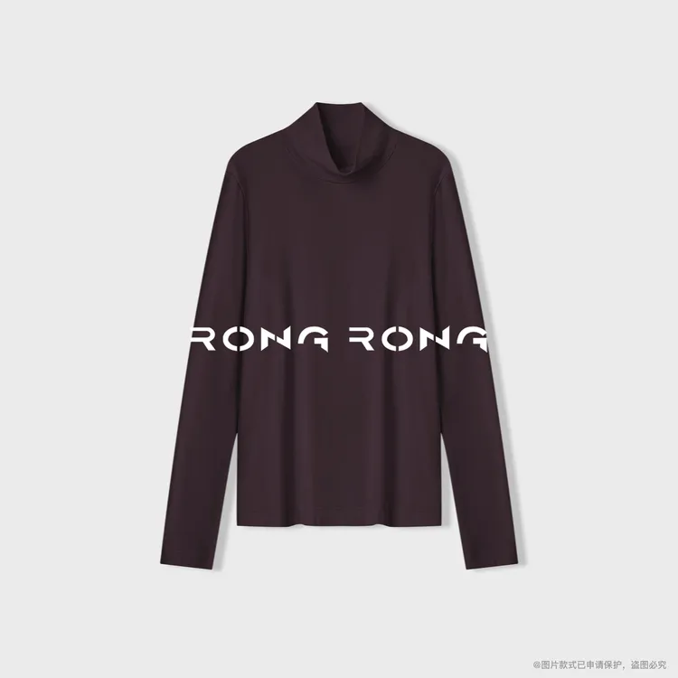 溶溶T【星暖暗紫】RONG绵羊毛莱赛尔自发热简约风打底衫2502H606