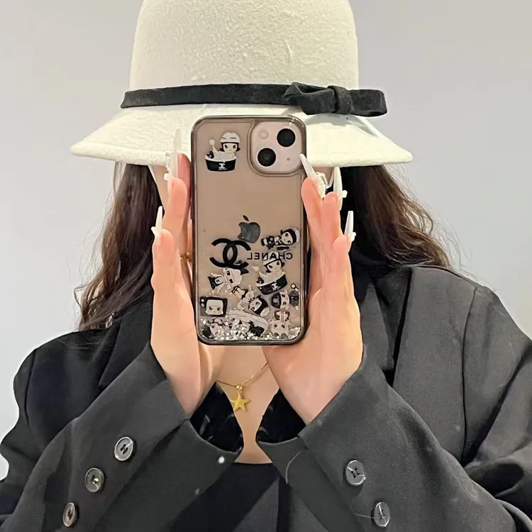 轻奢潮牌可爱流沙闪粉iPhone15promax苹果14/13/12pro手机壳11女