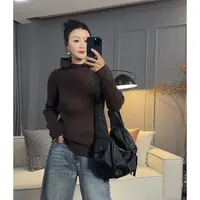 3042太谷休闲网红同款简约百搭显瘦高智淡人连帽打底针织衫