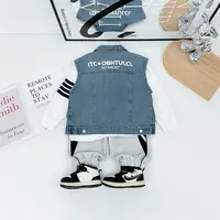 儿童牛仔马甲秋季2025新款秋装男童外套宝宝 HZ25723悠悠童话童装