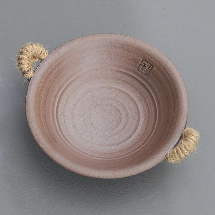 老岩泥粗陶烤茶盘陶瓷茶叶提香器醒茶器家用日式蜡烛炒茶温茶炉子