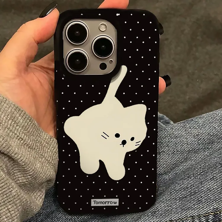 BANCAins风波点白猫适用iPhone16/15promax果冻14手机壳苹果13/12