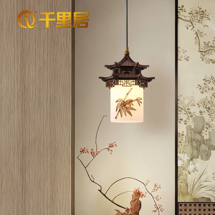 新中式宋式美学中国风餐厅玄关过道床头茶室阳台禅意阁楼小吊灯
