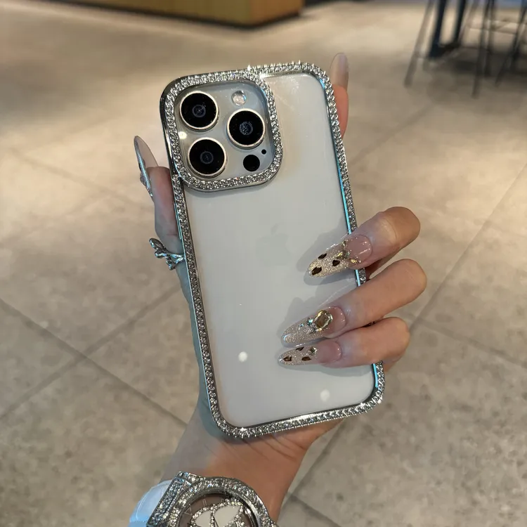 新款高级闪钻边框适用iPhone16手机壳14苹果15promax高颜值13全包