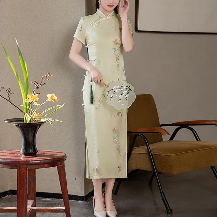 新中式旗袍2025夏季老上海素雅国风改良礼服高端日常可穿新款裙子