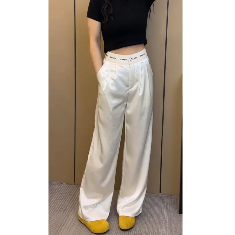 春季高腰显瘦直筒卫裤宽松洋气百搭显瘦垂感薄款休闲裤