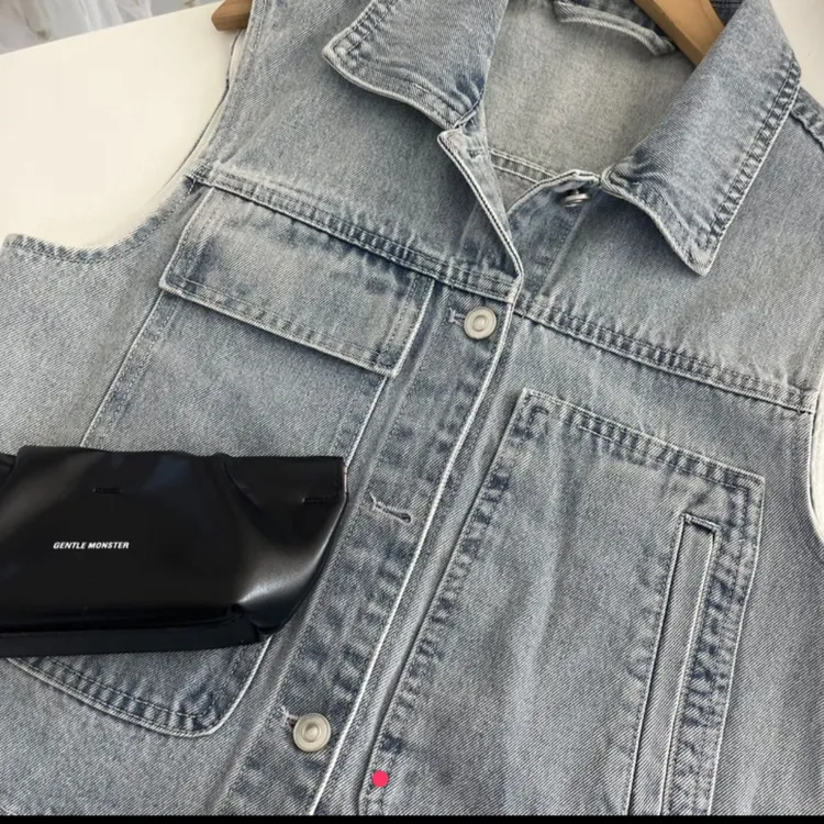 2025宽松型夏季薄款马甲百搭做旧马夹个性上衣清冷马甲外套