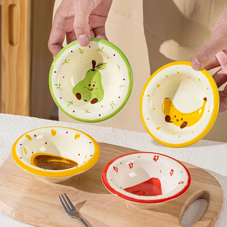 芬利兰缤纷水果法式家用卡通元素陶瓷味碟碗创意家用餐具