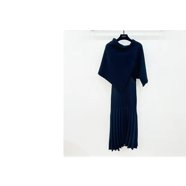 JIAYE CHAN披肩两件套百褶连衣裙