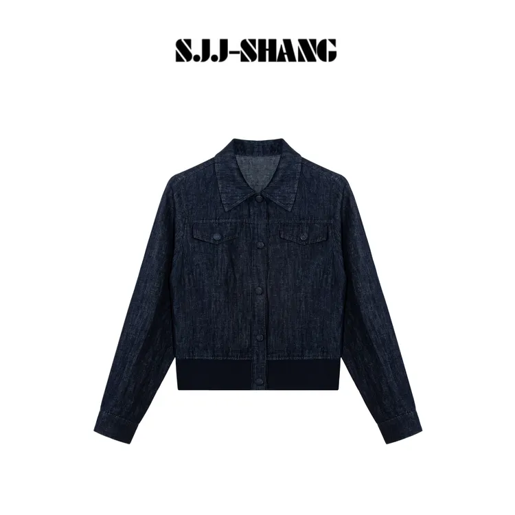 SJJ-SHANG【海盐牛仔】25早秋新品棉+亚麻休闲宽松秋款外套q134793p