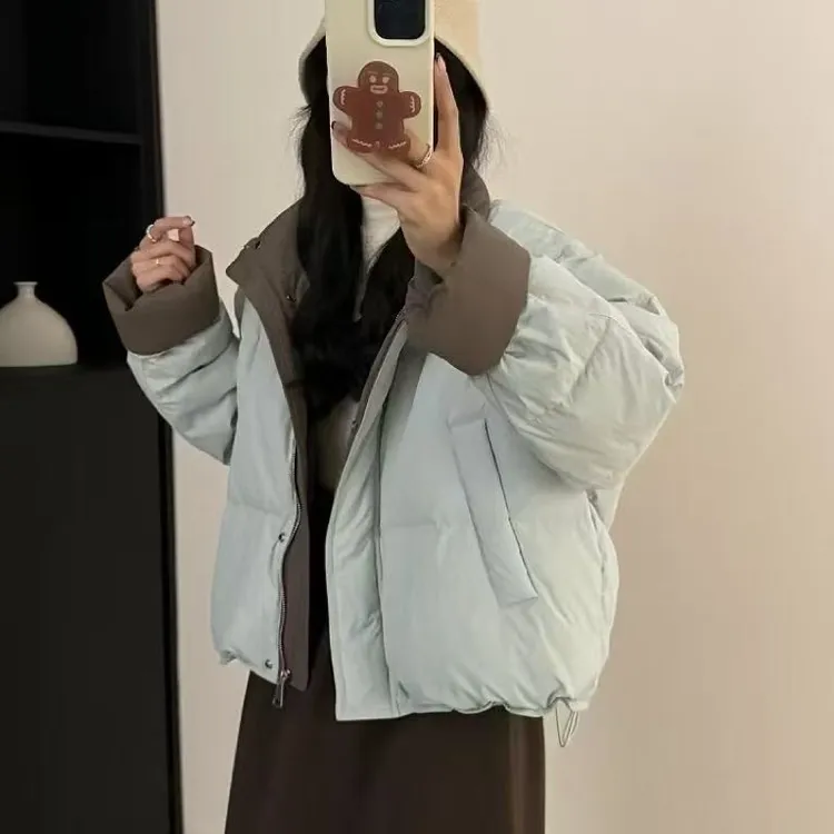 短款拉链设计感立领服装版型秋冬ins厚款韩版棉服外套201