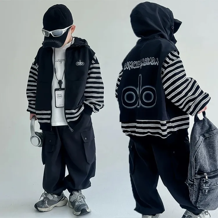 男童秋季穿搭套装2025新款儿童秋装衣服潮男孩外套两件套帅气时髦