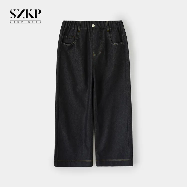 SZKP女童秋装时尚牛仔长裤中大童洋气直筒裤儿童休闲裤JMKQ552425