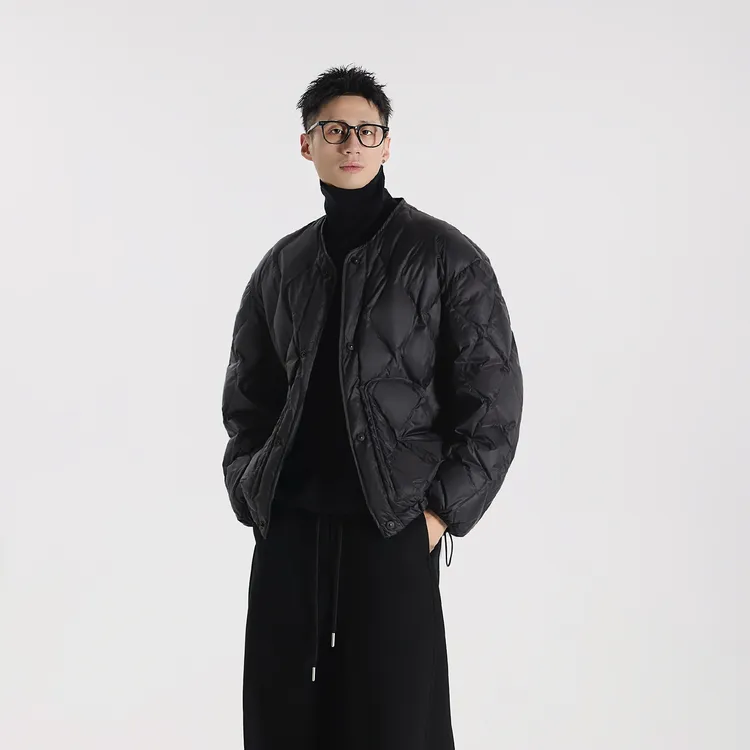 GCCDUPE77『零负重』90新国标白鸭绒水波衍缝无领轻薄羽绒服夹克