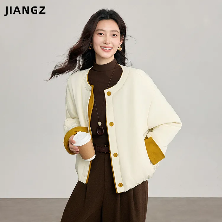 江洲【瑈禾】秋冬新款经典简约宽松时尚百搭实穿棉服外套短款休闲风