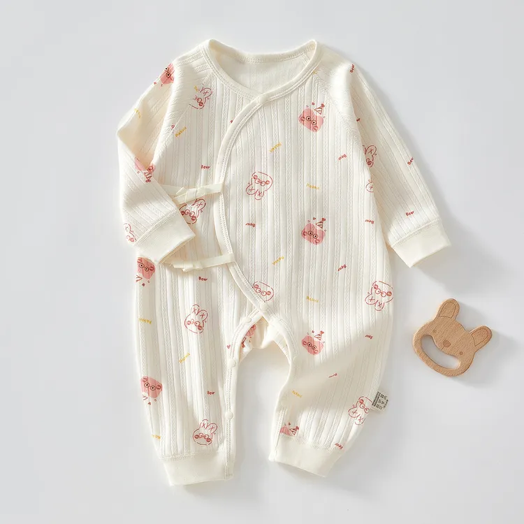 初生婴儿衣服a类纯棉春秋新生儿和尚服秋季刚出生宝宝连体衣睡衣